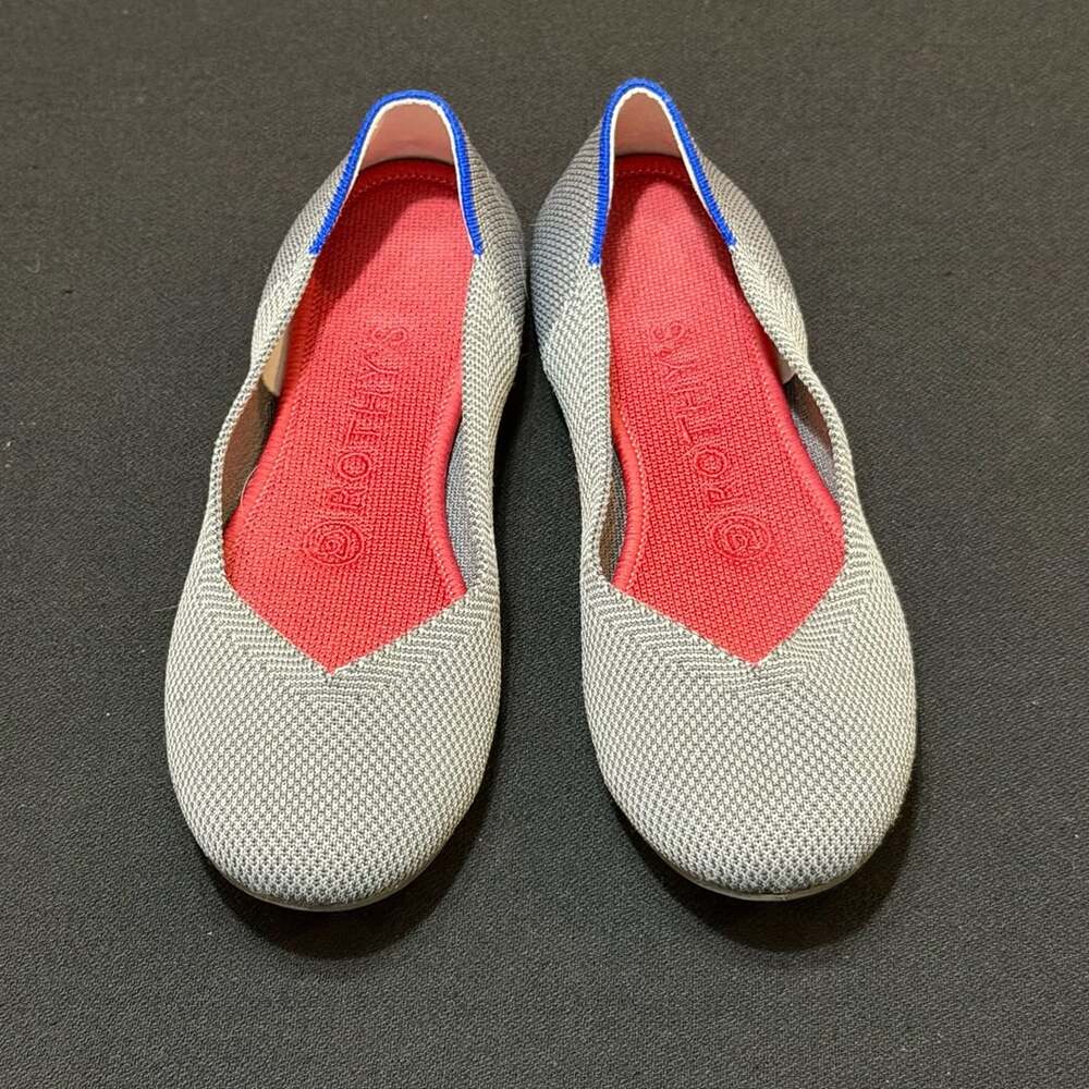 Rothy's The Flat Round Toe Slip On Ballet Flat Size 6 Grey Knit